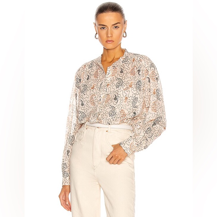 Isabel Marant Toile “Maria” Printed Cotton Blouse Size 34 (Xs/S)